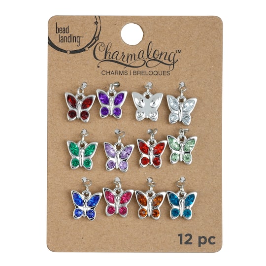 Charmalong&#x2122; Rhodium Butterfly Charms by Bead Landing&#x2122;